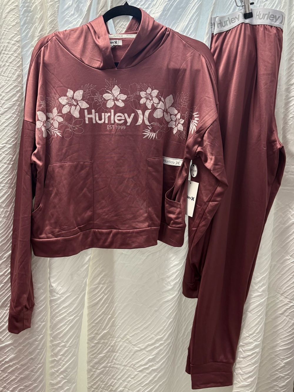 Hurley Dusty Rose Floral Logo Hoodie & Joggers Set